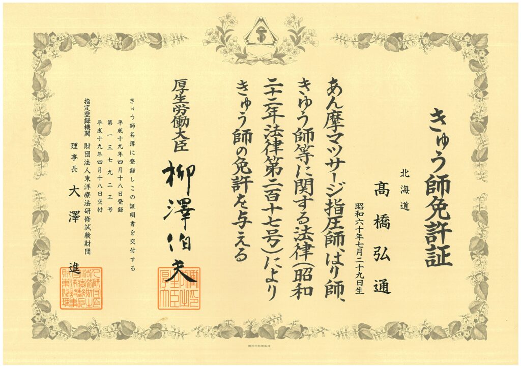 きゅう師免許